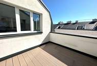 BÖRSE-NÄHE, klimatisiertes 98 m2 Dachgeschoss mit 9 m2 Terrasse, 3 Zimmer, Extraküche, 2 Bäder, Gonzagagasse