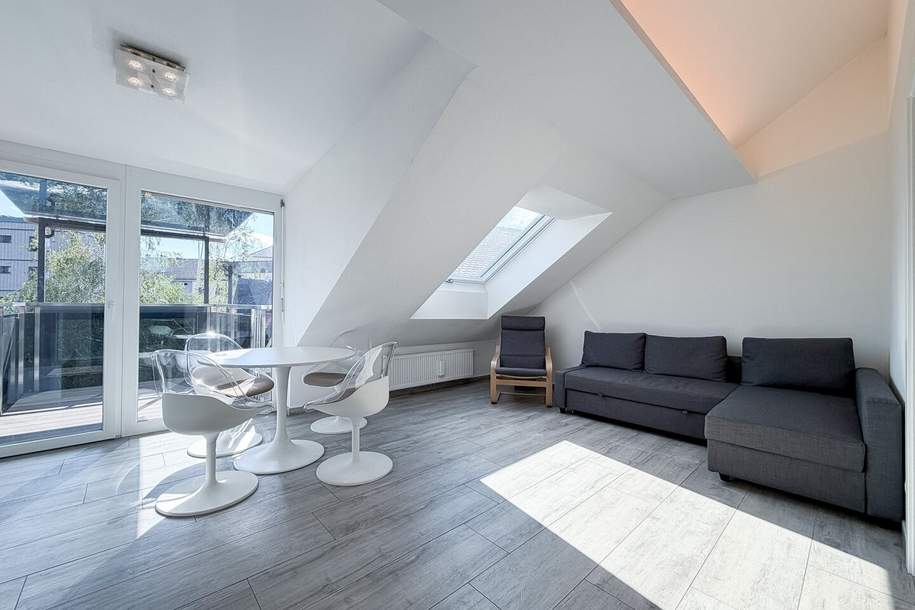 Moderne 2-Zimmer-Dachgeschosswohnung mit sonnigem Balkon nahe der Mur in Graz-Lend, Wohnung-miete, 999,90,€, 8020 Graz(Stadt)