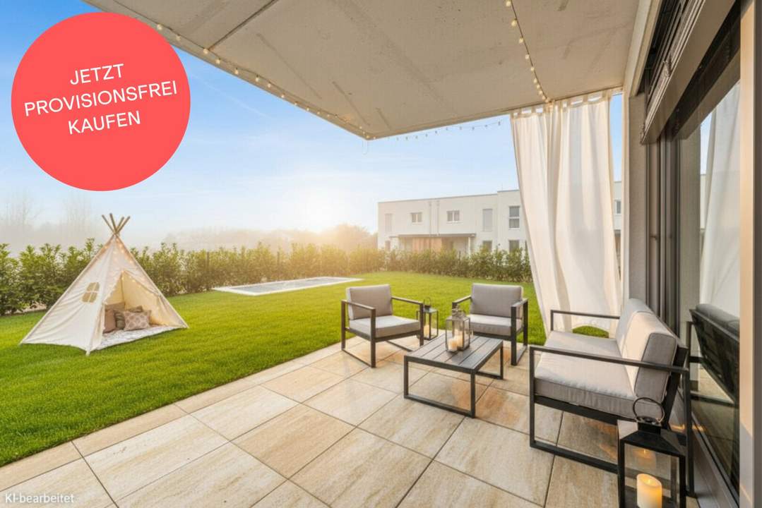 PROVISIONSFREI! Harmonisch konzipierte 4-Zimmer-Gartenwohnung | Auf einer Ebene | 2 Bäder