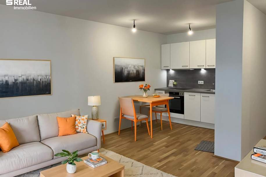 Morgensonne auf der eigenen Terrasse – Moderne 2-Zimmer-Wohnung nahe Alte Donau, Wohnung-miete, 949,00,€, 1220 Wien 22., Donaustadt