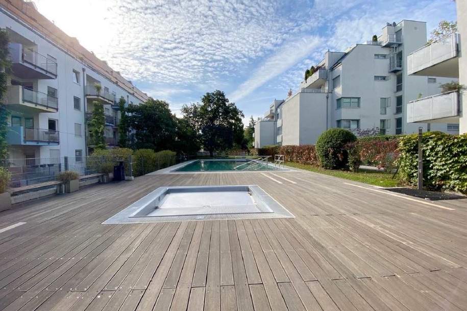 Provisionsfrei für den Mieter! Elegant möblierte Gartenwohnung mit Garage, Pool und Wellness!, Wohnung-miete, 1.100,00,€, 1190 Wien 19., Döbling