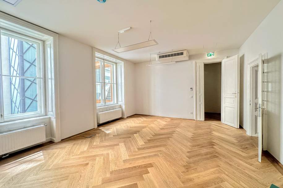 Erstbezug nach Sanierung | Klimatisiertes Altbau-Büro am Schottenring, Gewerbeobjekt-miete, 1.686,61,€, 1010 Wien 1., Innere Stadt