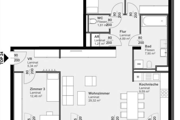 **GUT GESCHNITTEN** | 4-Zimmerwohnung mit GROSSER LOGGIA, Wohnung-miete, 1.122,53,€, 8020 Graz(Stadt)
