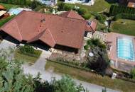 Haus in Ruhelage am Waldrand mit Swimmingpool und Teich.