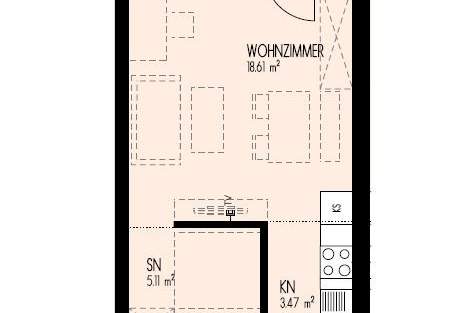 14. Stock! Singlewohnung mit großem Balkon &amp; Sonnenaufgang, Wohnung-miete, 553,16,€, 8020 Graz(Stadt)