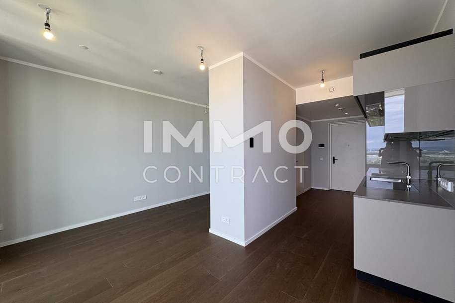 DANUBEFLATS: Sonniges Studio mit Balkon und Rundumblick (Gym, Pool, Spa, Lounges im Turm) - NEW, Wohnung-miete, 1.195,76,€, 1220 Wien 22., Donaustadt