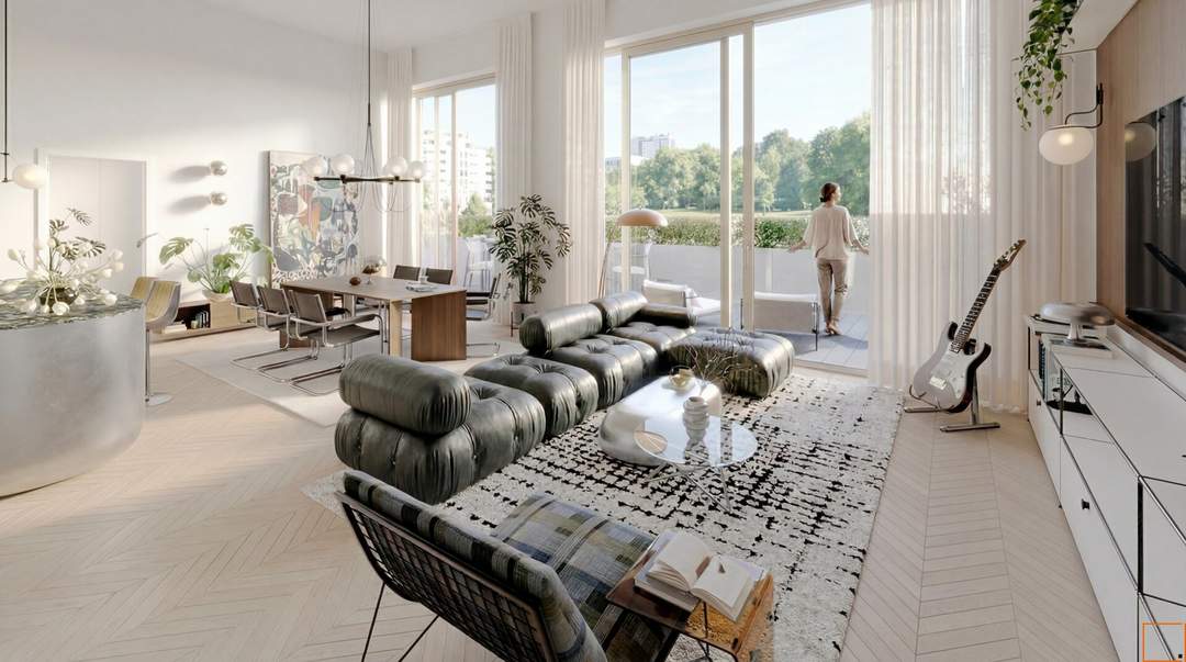FUNKHAUS - GARTENWOHNUNG mit großer Terrasse und Ateliercharakter - Raumhöhe über 4 Meter!