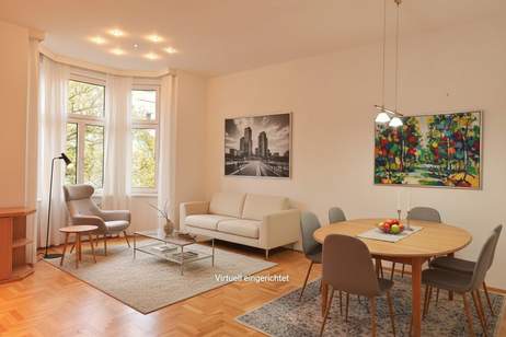 Nähe Hugo-Wolf-Park: Charmante Altbauwohnung mit Erker + Gegliederte Fassade + zentraler Grundriss + Familien- und WG-Geeignet, Wohnung-kauf, 398.000,€, 1190 Wien 19., Döbling