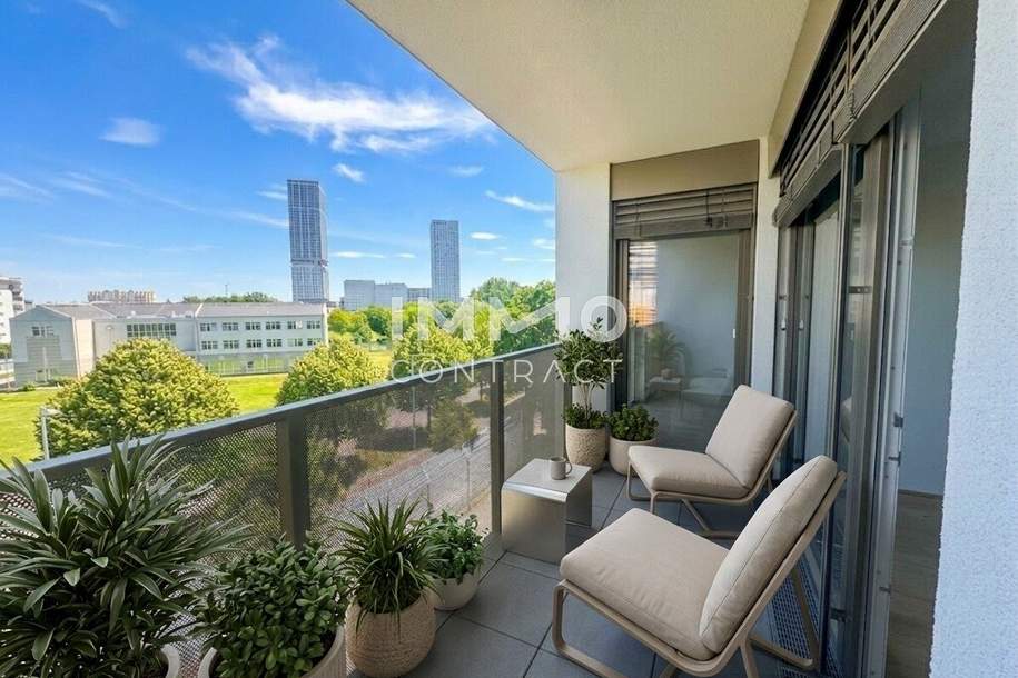 DONAU·ECK: Stilvolle 2-Zimmer-Wohnung mit Freifläche – provisionsfreier Erstbezug nahe Alte Donau, Wohnung-kauf, 338.500,€, 1210 Wien 21., Floridsdorf