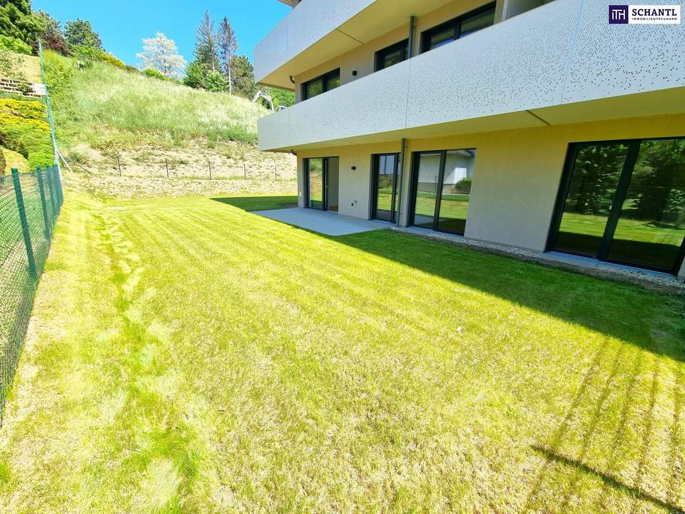 FIRE SALE!! Ein Stück Natur - ganz für sich allein! Das perfekte Familienparadies! Geniale Neubauwohnung mit WOW-Effekt! Riesiger Eigengarten und Terrasse + 4 Zimmer + Grün wohin das Auge reicht + Luftwärmepumpe!