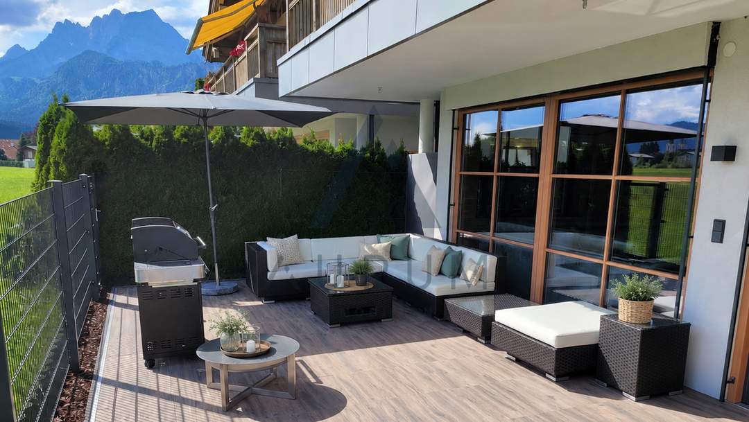 Zentrumsnahe Gartenwohnung mit Sauna in sonniger Ruhelage