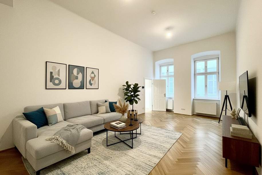 Wunderschön sanierte Altbauwohnung am Getreidemarkt | 1-Zimmer + Kabinett | getrennte Küche, Wohnung-miete, 1.708,52,€, 1010 Wien 1., Innere Stadt