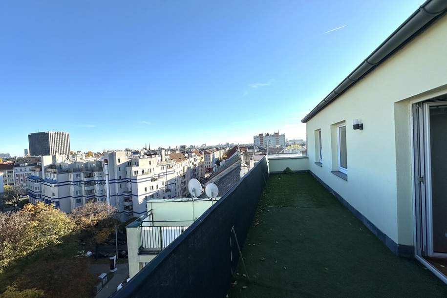 26 m² Panoramaterrasse I Dachgeschosswohnung ohne Schrägen I Klimaanlage I Separate Küche, Wohnung-kauf, 439.000,€, 1200 Wien 20., Brigittenau