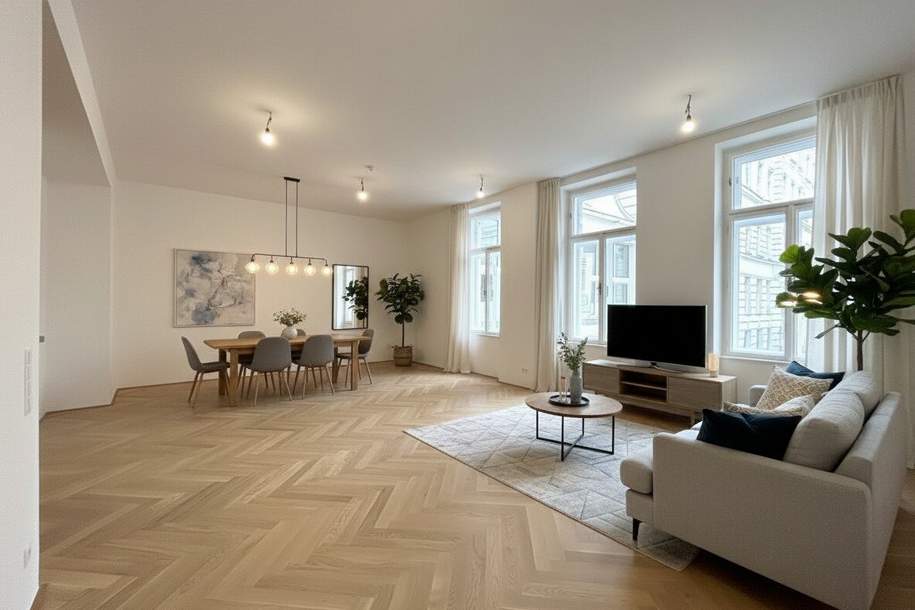 1070! Traumhafte 4-Zimmer Altbauwohnung mit 2 Bädern! GENERALSANIERT!, Wohnung-miete, 2.998,81,€, 1070 Wien 7., Neubau