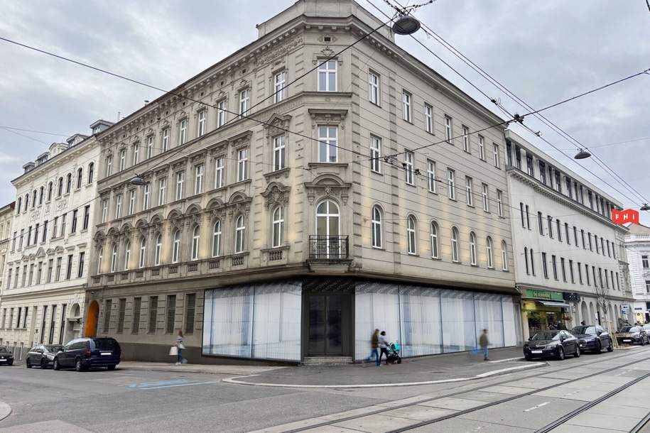 Repräsentative Geschäftsfläche als Erstbezug in Hochfrequenzlage direkt an der U3-Hütteldorferstraße, Gewerbeobjekt-miete, 6.250,00,€, 1150 Wien 15., Rudolfsheim-Fünfhaus