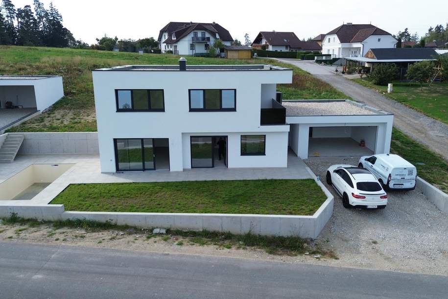Neugebautes Luxushaus 649.000 EURO NEUER PREIS Ziegelmassiv mit Fernsicht, Pool,Doppelhäuser 495.000mit Pool, Haus-kauf, 649.000,€, 4175 Urfahr-Umgebung