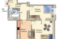Ruhige Wohnung in bester Lage des 2. Bezirk- Glockengasse-2-Zimmer-Wohnung mit viel Potential !