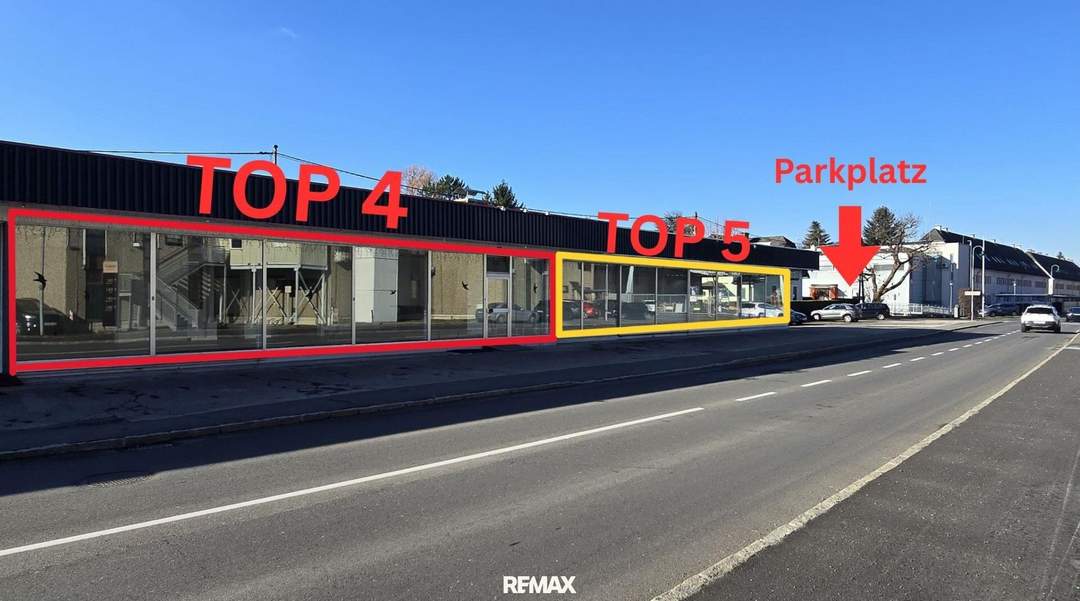 Attraktives Geschäftslokal in bester Auto-Frequenzlage von Leibnitz – 132 m² mit großer Glasfront Top 4