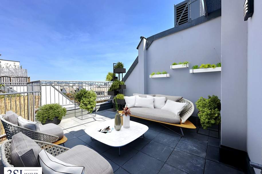 Großzügige Dachgeschoßwohnung mit ruhiger Dachterrasse mitten im 4. Wiener Gemeindebezirk, Wohnung-kauf, 1.099.000,€, 1040 Wien 4., Wieden