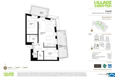 URBAN DAHEIM - VILLAGE IM DRITTEN, Wohnung-kauf, 613.000,€, 1030 Wien 3., Landstraße