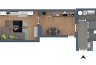 Lichtdurchflutete 39 m² Kleinwohnung mit separater Küche in Puntigam