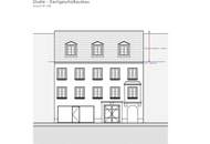 Rohdachboden in der Fußgängerzone mit Projekt für zwei Wohneinheiten