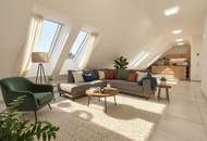 Traumhafte Dachgeschosswohnung – Erstbezug in hochwertig gebautem Wohnhaus - Klimaanlage - Moderne Küche - Gemeinschaftsgarten