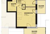 Moderne 2-Zimmer-Wohnung Neubau inkl Komplettküche, 2 Balkone und Kellerabteil am Badeteich Hirschstetten/Z53 OG4