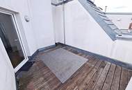 FERNBLICK, DACHGESCHOSS, 59 m2 Maisonette mit 13 m2 Terrasse, 2 Zimmer, Komplettküche, Duschbad, Parketten, Speckbachergasse