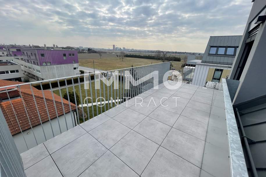 2 Dachterrassen &amp; 2 Monate mietfrei – 3-Zimmer-DG-Wohnung mit Kühlung, Wohnung-miete, 1.499,00,€, 1220 Wien 22., Donaustadt