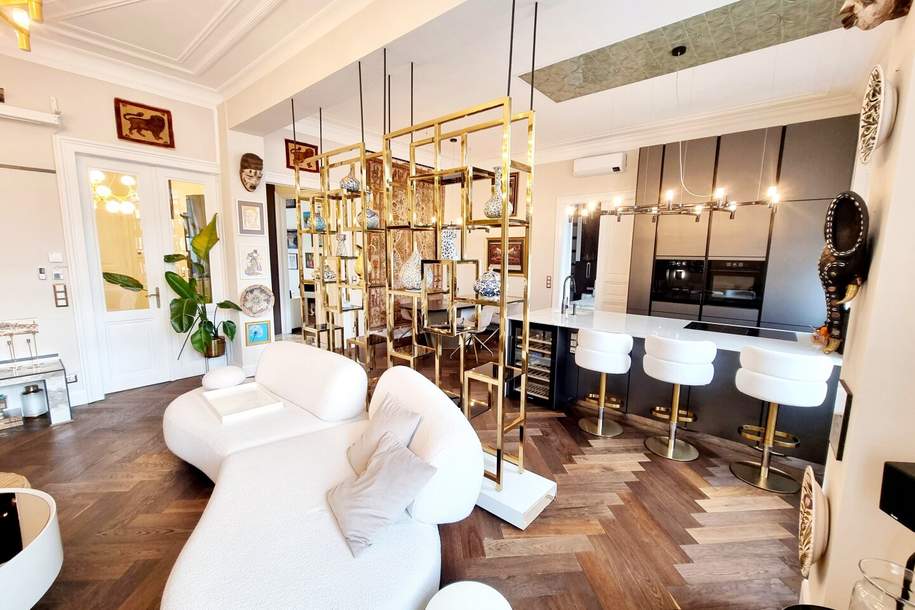Das Besondere... Ihre exklusive Luxusresidenz am Wiener Naschmarkt- Park! Viel Liebe zum Detail + Hochwertig möbliert + Design + Eleganz! Alles was das Herz begehrt.... Aber Vorsicht - Sie werden sich verlieben!, Wohnung-kauf, 2.390.000,€, 1060 Wien 6., Mariahilf