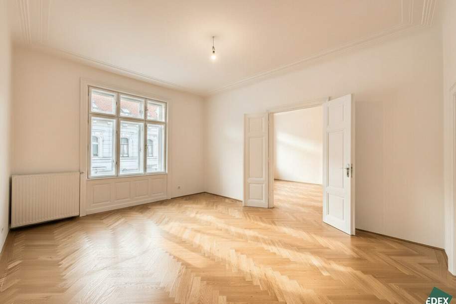 ERSTBEZUG NACH SANIERUNG | Traumhafte 4-Zimmer Altbauwohnung mit zwei Balkonen, Wohnung-miete, 2.950,00,€, 1070 Wien 7., Neubau