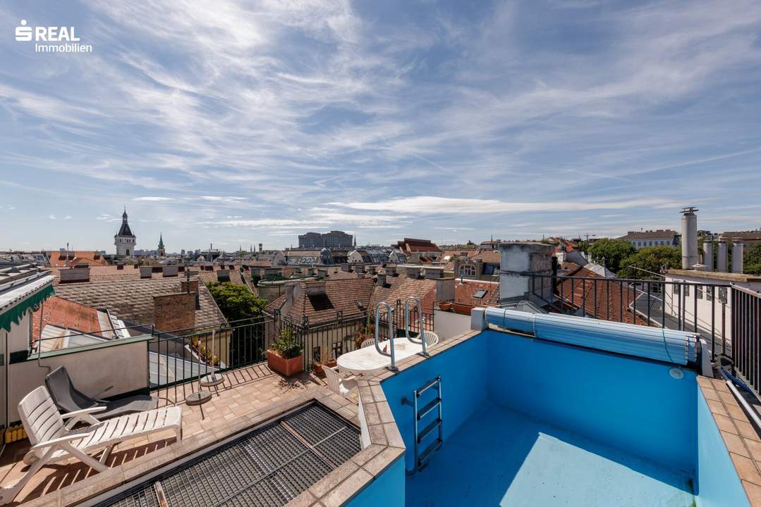 Außergewöhnliches Penthouse mit Dachterrassenpool und Blick über Wien