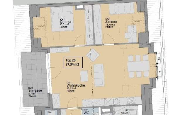 3 Zimmer mit Terrasse in 1160 Wien, Wohnung-miete, 1.890,00,€, 1160 Wien 16., Ottakring