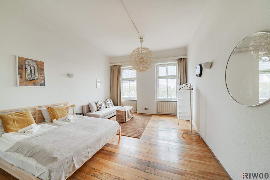 HELLE 2 ZIMMER ALTBAU II ca. 11m² BALKON II SOFORT NUTZBAR II AIRBNB oder SELBST EINZIEHEN II KOMPLETT MÖBLIERT II II II NÄHE U6/AKH/VOLKSOPER/WUK