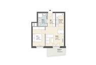 Sonnige 2-Zimmer-Dachgeschosswohnung mit Südbalkon