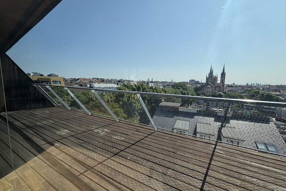 1070! Moderne, klimatisierte 4-Zimmer DG-Wohnung mit 2 Terrassen und Traumblick - ALLES AUF EINER EBENE!, Wohnung-miete, 3.909,02,€, 1070 Wien 7., Neubau