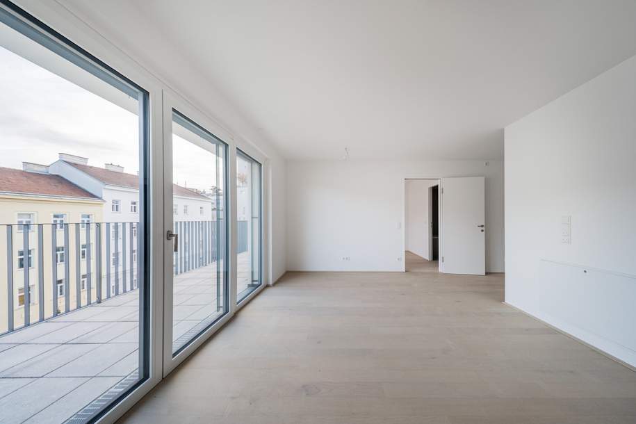 Moderne Stadtwohnung im 6. Stock mit Balkon – Erstbezug, Wohnung-miete, 1.063,22,€, 1050 Wien 5., Margareten