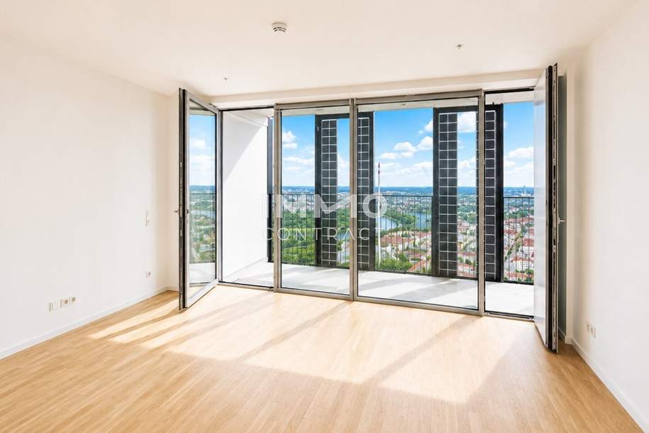 Waterfront Elegance: DC2 Tower 2 Zimmer mit 15 m² Loggia, Wohnung-miete, 1.100,00,€, 1220 Wien 22., Donaustadt