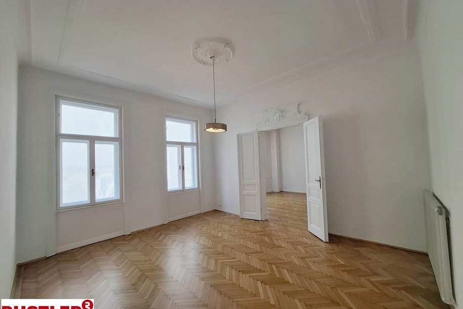 Stuck, Kachelofen, Flügeltüren: Altbauliebe mit Klopfbalkon, Wohnung-miete, 1.929,38,€, 1040 Wien 4., Wieden