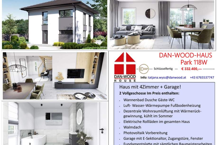 STILVOLLE HÄUSER FÜR´S LEBEN IN DER STEIERMARK, BURGENLAND UND KÄRNTEN BEZUGSFERTIG MIT GARAGE! (Provisionsfrei), Haus-kauf, 332.400,€, 7540 Güssing