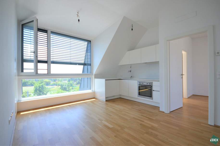 Exklusive 2‑Zimmer‑DG‑Wohnung mit sonniger Hofterrasse und Weitblick über Wien, Wohnung-legalform.mietkauf, 320.000,€, 1180 Wien 17., Hernals