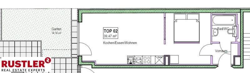 Entzückende Garconniere mit Garten im 22. Bezirk