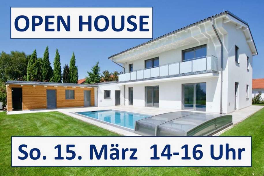 Geräumige Niedrig-Energie-Villa mit Pool - traumhafte Ruhelage, Blick auf Neusiedler See - provisionsfrei!, Haus-kauf, 1.630.000,€, 7122 Neusiedl am See