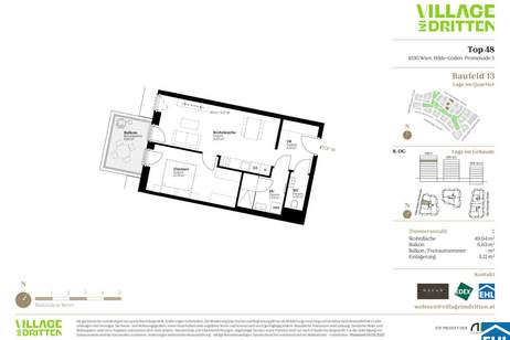 URBAN DAHEIM - VILLAGE IM DRITTEN, Wohnung-kauf, 399.000,€, 1030 Wien 3., Landstraße