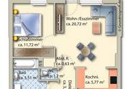 Zentrale Ruhelage * 2 Zimmer-Wohnung mit Balkon und PKW Stellplatz