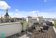 Wo Aussicht zuhause ist! Exklusive Dachgeschosswohnung auf 3 Ebenen mit 2 Terrassen und Garagenplatz im Botschaftsviertel.