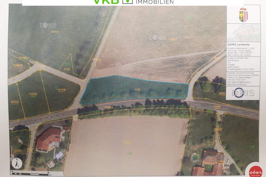 4676 AISTERSHEIM: NEUER PREIS!!!Drei landwirtschaftlich genutzte Grundstücke, (Wiesen,Obstgärten) zu verkaufen!, Grund und Boden-kauf, 87.500,€, 4676 Grieskirchen