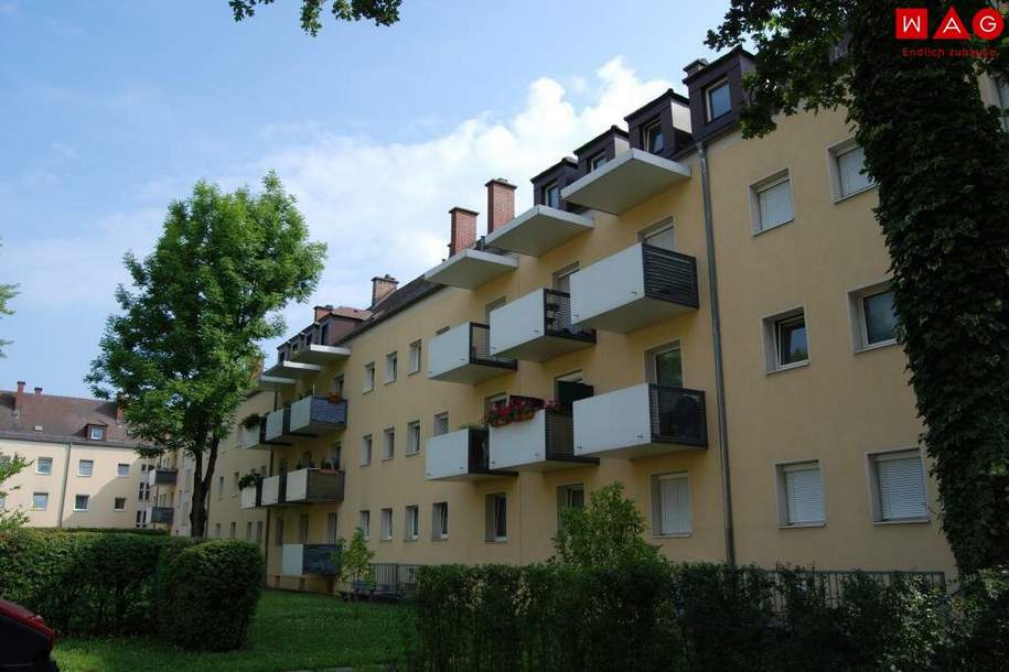 Heimkommen und wohlfühlen - ansprechende 2-Raum-Wohnung mit Balkon in zentrumsnaher Grünlage, am Bindermichl mitten in Linz! Optimale Infrastruktur vorhanden!, Wohnung-miete, 765,52,€, 4020 Linz(Stadt)