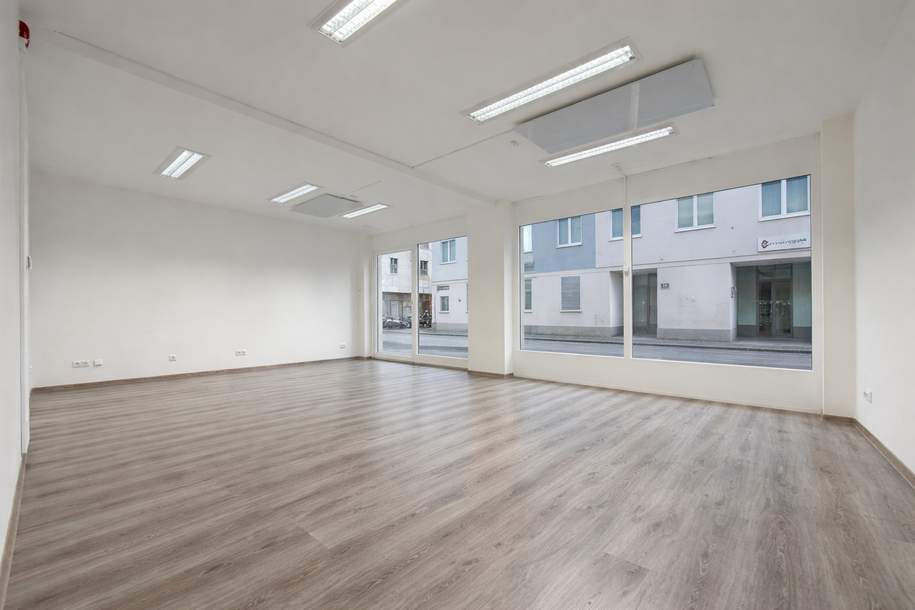 Attraktives Geschäftslokal mit großer Glasfront – Top Preis-Leistung nahe Meidlinger Hauptstraße, Gewerbeobjekt-miete, 1.205,99,€, 1120 Wien 12., Meidling